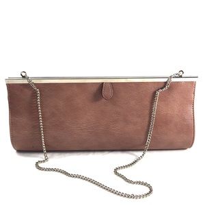 ALDO | mauve dusty pink faux leather chain clutch